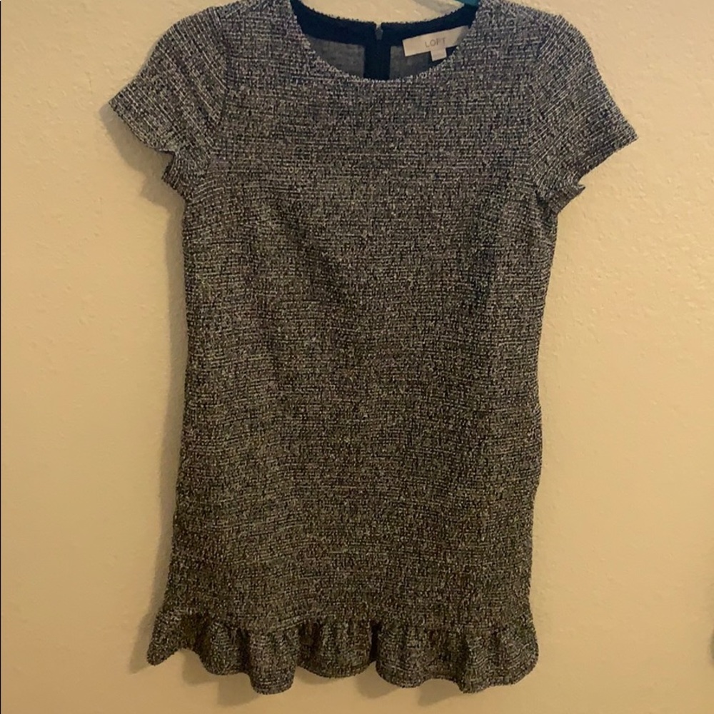 Loft black speckled dress. Worn once. Like new.